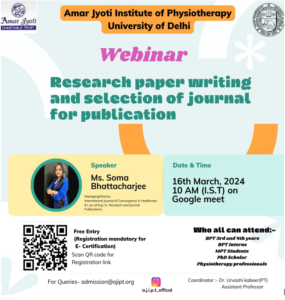 Report on Webinar on “Research Paper Writing and Selection of Journal for Publication”